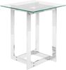 Beistelltisch Glas Silber quadratisch 40x40 cm CRYSTAL Bild 1