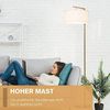 HOMCOM Stehlampe Stehleuchte E27 Sockel für Wohnzimmer Schlafzimmer, Ein-,Ausschalter, ohne Leuchtmittel, Metall Stahl Leinen Gold+Weiß 47 x 37 x 153 cm Bild 3