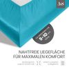 Bettwaesche-mit-Stil Mako-Satin Spannbettlaken türkis 180x200cm Höhe 5-10cm Bild 3