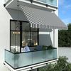 Songmics Klemmmarkise, 250 cm, Balkonmarkise, Sonnenschutz, Markise mit Gestell, Verstellbare Höhe 2-3 m, Grau-Weiß gestreift GSA253GW Bild 3