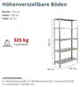 Schulte Fachbodenregal 1000x1900x400mm verzinkt mit 5 Böden aus Metall 65kg Fachlast Bild 3