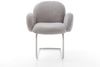Freischwinger Nube-Flex mit Armlehnen Cord Silbergrau Freischwinger rund Edelstahl Taschenfederkern Bild 3