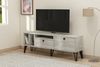 Hanah Home Stylish TV Stand, Grey & White, 150 x 53 x 35 cm | 100% Melamine Coated Particle Board, 18 mm Thick | Modern Design for Living Room & Entertainment Spaces Bild 2