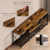 Yorbay Lowboard TV Schrank für Fernseher bis zu 70 Zoll,160 Breite mit offene Fächer, Schwarz & Retro Holzfarben - Für Wohnzimmer & Schlafzimmer Bild 5