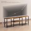 Yorbay Lowboard TV Schrank für Fernseher bis zu 70 Zoll,160 Breite mit offene Fächer, Schwarz & Retro Holzfarben - Für Wohnzimmer & Schlafzimmer Bild 2