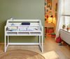 Inter Link - Kinderschreibtisch - Höhenverstellbar - Mitwachsend - Ergonomischer - Jugendzimmer - 6 Fächer - Viel Stauraum - Weiß - Kiefer Massivholz - Kids Learning Bild 2