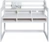 Inter Link - Kinderschreibtisch - Höhenverstellbar - Mitwachsend - Ergonomischer - Jugendzimmer - 6 Fächer - Viel Stauraum - Weiß - Kiefer Massivholz - Kids Learning Bild 3