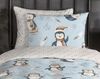 Good Morning Kids Flanell Bettwäsche 135x200 Jani Pinguine Eis blau beige 30943 Bild 2