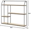 LIFA LIVING Eckiges Wandregal aus Holz und Metall mit 4 Böden, Schwarzes Vintage Schweberegal im Industrie Design, Modernes Hängeregal in 58 x 11 x 52 cm Bild 3