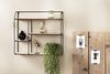 LIFA LIVING Eckiges Wandregal aus Holz und Metall mit 4 Böden, Schwarzes Vintage Schweberegal im Industrie Design, Modernes Hängeregal in 58 x 11 x 52 cm Bild 2