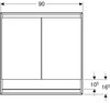 Geberit ONE Spiegelschrank mit ComfortLight, 2 Türen, Unterputzmontage, mit Nische, 90 x 90 x 15 cm, 505.823.00, Farbe: weiss / Aluminium pulverbeschichtet - 505.823.00.2 Bild 3