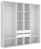 Dmora - Großer Kleiderschrank Brento, Schlafzimmermöbel, Schrank, Garderobe, 196x45 h205 cm, Weiß und Eiche Bild 3