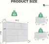 DUMOS Kommode für Schlafzimmer mit 7 Stoffschubladen, hohe Kommode Organizer für Kleidung, Schrank Kinderzimmer, Aufbewahrungsturm mit Schrank, Metallrahmen, Holzplatte, leichte Kinderzimmermöbel Bild 3