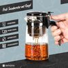 Dimono Teeglas DIMONO Teeglas Teekanne 600 ml – Teekocher mit Filter & Knopf, Tea-Maker 600 ml Bild 2