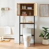 Toilettenschrank Tervola 172x63x27 cm Schwarz/Bambus [en. casa] Bild 3