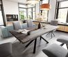 Esstisch Edge 200x100 XL Akazie Platin Kreuzgestell Rechteck Schwarz Live-Edge Bild 2