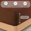Buymax® Spannbettlaken 160x200 cm Doppelpack 100% Baumwolle Spannbetttuch Bettlaken Jersey, Matratzenhöhe bis 25 cm, Farbe Schokobraun Bild 3