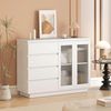 HOMCOM Sideboard Beistellschrank mit 4 Schubladen, 2 Türen (Aufbewahrungsschrank, 1 St, Küchenschrank), mit verstellbarem Einlegeboden, Weiß Bild 2