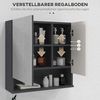 Kleankin Spiegelschrank Badezimmerschrank mit Doppeltür, verstellbar Ablage (Hängeschrank, 1-St, Wandschrank für Badezimmer) Grau, 55 x 17 x 55 cm Bild 5