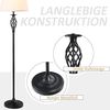 HOMCOM Stehlampe 3er-Lampenset 2 Tischlampe + 1 Stehlampe, Metall, PS, Polyester, Baumwolle, Vintage, Schwarz+Weiß Bild 5