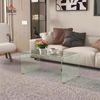HOMCOM Couchtisch (80x45x35 cm Wohnzimmertisch, 1-St, Beistelltisch), aus gehärtetem Glas, für Wohnzimmer, Schlafzimmer, Transparent Bild 2