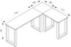 VCM Schreibtisch Lona 915260 Silber / Sonoma-Eiche H. 76 x B. 190 x T. 160 cm Bild 3