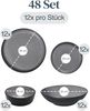 Steingut Geschirrset 12 Pers. Ibiza 48-tlg Hochwertiges Mediterranes TEST SEHR GUT Steingut Geschirr Set - Schüssel- und Teller Set - Tafelservice 12 Personen Geschirrsets Pure Living in Grau Bild 3