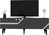 Hanah Home Stylish TV Stand, Anthracite & Silver, 150 x 49 x 30 cm | 100% Melamine Coated Particle Board, 18 mm Thick | Modern Design for Living Room Bild 3
