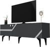 Hanah Home Stylish TV Stand, Anthracite & Silver, 150 x 49 x 30 cm | 100% Melamine Coated Particle Board, 18 mm Thick | Modern Design for Living Room Bild 4