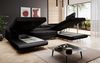 Designer Sofa Matera mit Schlaf - und Klappfunktion (Stoff) Schwarz Bild 2