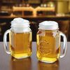 MamboCat Glas 6x Country Trinkgläser mit Henkel & Deckel 420ml Glas Limo Smoothies, Glas Bild 5