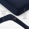Blumtal® Mikrofaser Spannbettlaken 200x220 cm 2er Set - Oekotex zertifiziertes Bettlaken 200x220 cm - Spannbetttuch 200x220 cm - Spannbettlaken 220x200 - Bettlaken 200x220 cm Blau - Dark Ocean Blue Bild 3