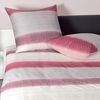 Janine Moments Mako-Satin Bettwäsche 200x220 Streifen rubin beere grau 98038-01 Bild 2