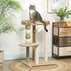 PawHut Kratzbaum 86 cm, mit Sprungplattform, Bett, Spielball, Jute-Kratzsäulen, für Katzen bis 7 kg, Kaffee Bild 2