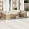vidaXL 11-tlg. Garten-Sofagarnitur mit Kissen Beige Poly Rattan 3250047 Bild 2