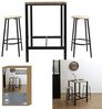 HOME DECO FACTORY Stehtisch und 2 Hocker Loka, Braun/Schwarz, 60 x 86 x 60 Bild 4