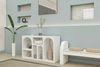 Dmora - Kommode Bellatrix, Wohnzimmerbuffet, Wohnzimmer-Sideboard, Moderne Küchen-Speisekammer, 120x37h74 cm, Weiß Bild 5
