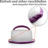 BigDean Kuchentransportbox Tortenglocke Rund in Brombeerfarbe Tortenhaube mit zwei Tragegriffen, Kunststoff, (Packung, 1-tlg, Tortenglocke), Doppelgriff für festen halt, Lebensmittelecht & BPA Frei Bild 4