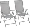 SONGMICS Gartenstuhl-Set 2-tlg., klappbar mit 8-fach verstellbarer Rückenlehne, Aluminiumgestell grau, bis 150 kg belastbar Bild 1