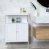 BAKAJI Möbelschrank für Badezimmer, Möbel mit 2 Türen, Holzwerkstoff, Weiß, 60 x 30 x 80 cm Bild 2