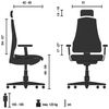 hjh OFFICE Bürostuhl ergonomisch ERGOHUMAN Slim ECO M GEN2 Originales Design, Bürosessel mit Flexibler Lendenwirbelstütze, Netzbespannung, Schwarz Bild 3