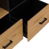 hjh LIVING Highboard mit 2 Schubladen und Türe 100 x 40 x 140 cm AMIO H Regal Büroschrank mit viel Stauraum, Einlegeböden verstellbar, Schwarz/Eiche Bild 4