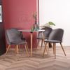 39F FURNITURE DREAM Set mit 2 skandinavischen Stühlen aus Samt mit Metallbeinen aus Eiche, für Esszimmer, Küche, Wohnzimmer, Stoff, Grau, 56 x 50 x 78 cm Bild 5