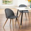 39F FURNITURE DREAM Set mit 2 skandinavischen Stühlen aus Samt mit Metallbeinen aus Eiche, für Esszimmer, Küche, Wohnzimmer, Stoff, Grau, 56 x 50 x 78 cm Bild 2