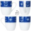 MamboCat Becher Ahoi 6x Kaffeebecher 280ml Porzellan-Tassen 6 Pers Tee Kakao nautisch, Porzellan Bild 4