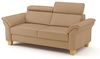 CAVADORE Echtleder 3er-Sofa Ammerland / Landhaus-Sofa mit Federkern + Kopfteilverstellung / 186 x 84 x 93 / Leder Beige Bild 4
