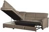 CAVADORE Ecksofa Pisoo mit Federkern / Kleine Eckcouch mit Schlaffunktion und Bettkasten / Ottomane links / 245 x 89 x 161 / Mikrofaser hellgrau Bild 5