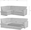 CAVADORE Ecksofa Pisoo mit Federkern / Kleine Eckcouch mit Schlaffunktion und Bettkasten / Ottomane links / 245 x 89 x 161 / Mikrofaser hellgrau Bild 2