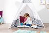 Pinolino 'Jakara' Tipi mit Fenster, Bodenmatte & Aufbewahrungsbeutel, Holz / Baumwolle / Polyester, 120 x 120 x 155 cm, Grau / Weiß Bild 2