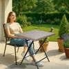 BRUBAKER Gartentisch Toskana - 58 x 58 cm Balkontisch wetterfest (1-St, Campingtisch eckig - Klapptisch für Balkon, Terrasse), Polyrattan und Metall Beistelltisch klappbar - Bistrotisch - Grau Bild 2